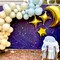 54-Pack Star & Moon Foil Balloons – 50 Gold Stars + 4 Large Moons for Baby Shower, Birthday & Wedding Party Decor
